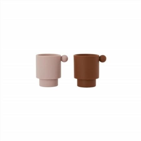 OYOY 2Pack Tiny Inka Cups, Caramel/ Rose