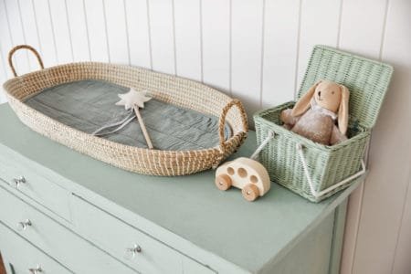 OLLI ELLA  Reva Seagrass Changing Basket, Stellekurv