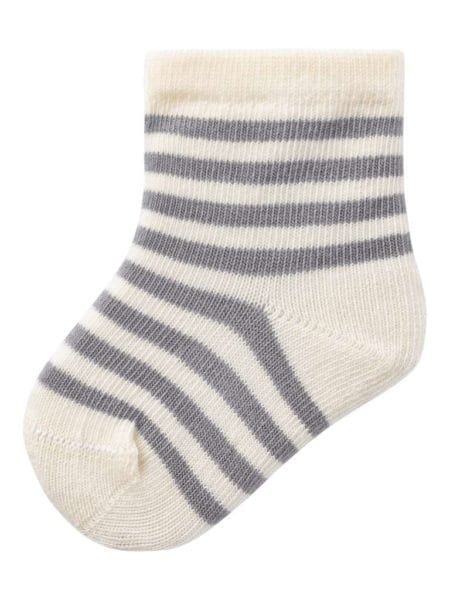 LIL’ ATELIER ELOVE STRIPE SOCK, Silver Filigree