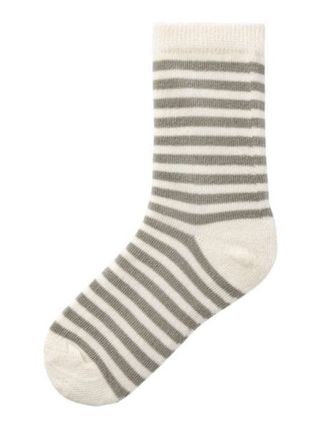 LIL’ ATELIER ELOVE STRIPE SOCK, Sokker, Silver Filigree