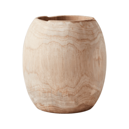ARVID Bowl/pot Natural   ~Ø19xH20 cm cm, Håndlaget Trepotte/vase