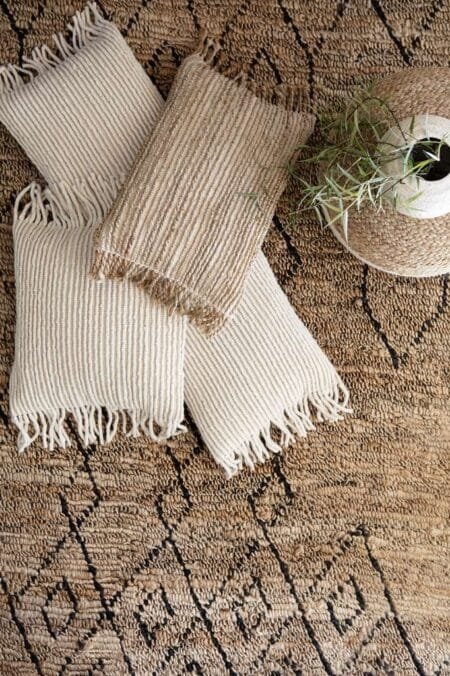 VENDELA Cushion Cover,, Offwhite 50x50, Putetrekk Med Frynser