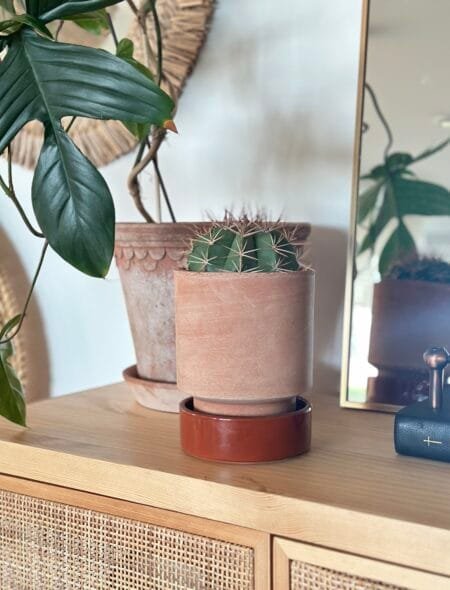 Bergs Hoff RAW Rosa, Ø 18 cm, Pot, Potte med glasert teracotta underskål