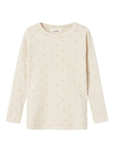 LIL ATELIER, LS SLIM TOP/Genser, Turtledove Heart/hjerter