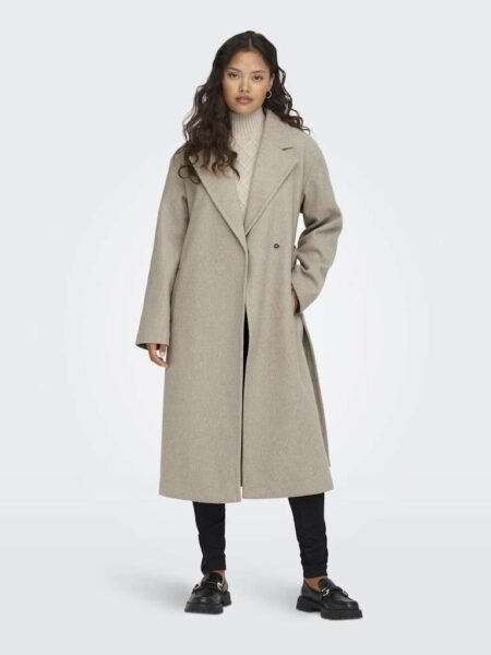 JDY VIOLA LONG COAT W. BELT, Kåpe, Nature/Melange