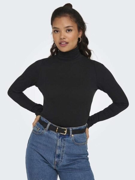 JDY SUMA WOOLBLEND L/S ROLLNECK TOP, Black