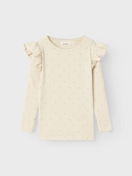 LILL’ ATELIER GAGO KUO LS SLIM TOP LIL, Genser, Birch/Offwhite