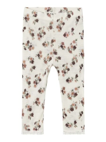 NAME IT, WANG WOOL NEEDLE LEGGING, Snow White AOP, Blomster