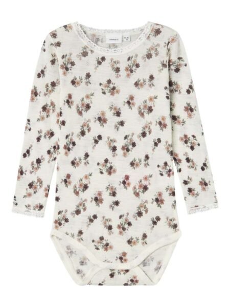 NAME IT, WANG WOOL NEEDLE LS BODY, Snow White AOP, Blomster, str 86-104