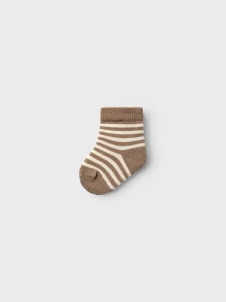 LIL’ ATELIER ELOVE STRIPE SOCK, Sokker, Birch