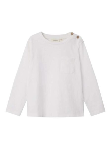 LIL’ ATELIER DOLAN LS TOP, Genser, Coconut Milk/Hvit