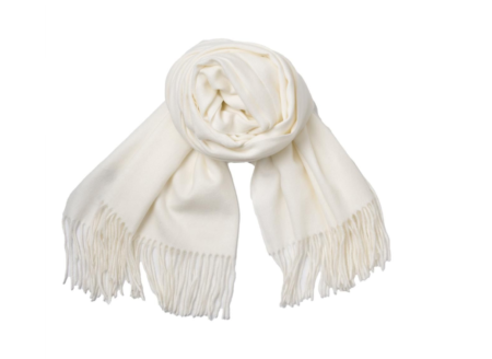 Rosenvinge Skjerf I Viskose med frynser - hvit