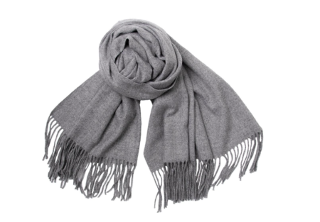 Rosenvinge Skjerf I Viskose med frynser - lys grå melert