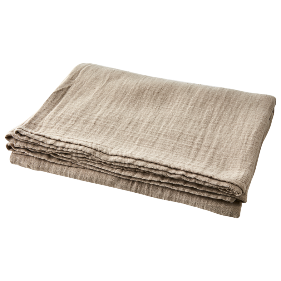 ELSA Tablecloth, Bordduk, Krinklet Bomull, Dark Beige , L250xW140 cm