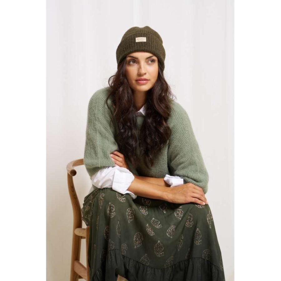 Mdc Lanza Knit - Strikket Topp/ Genser I  Alpakka Og Ullblanding Med 3/4 Erme, Light Kaki
