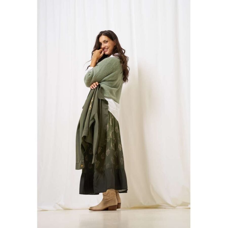 Mdc Lanza Knit - Strikket Topp/ Genser I  Alpakka Og Ullblanding Med 3/4 Erme, Light Kaki - Bilde 4