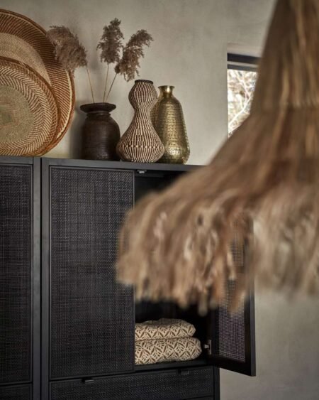 TRIBE Tray S Natural/cognac brown , Stråfat Håndlaget- ø 50