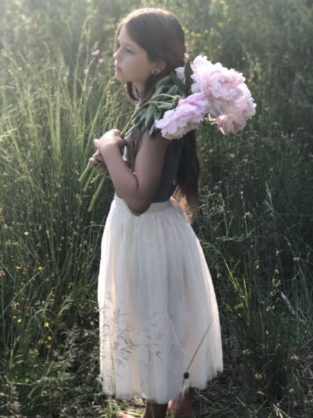 Fianoa Tyllskjørt Lys Peach/ Offwhite