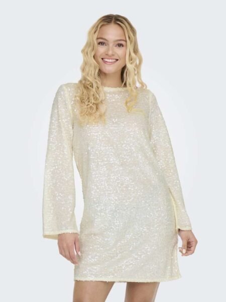 JDY SARA L/S BOW SEQUINS DRESS JRS