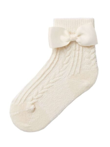 Name It  RALLIE SOCK- Sokker Med Sløyfe, Summer Sand/ Offwhite