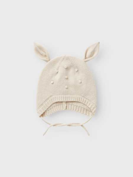 LIL ATELIER GENE DEER KNIT HAT LIL- Rådyr Lue I Cashmere , Turtledove MELANGE, OffwhiteOg Ull