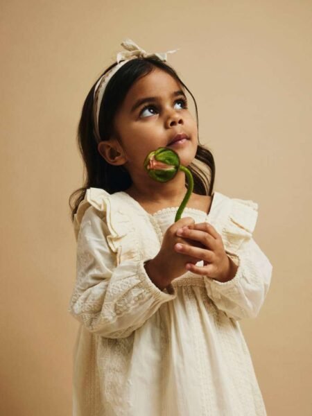 LIL’ ATELIER ROSO LS DRESS - Blondekjole, Turtledove