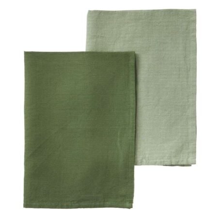 Bungalow  Denmark Kjøkkenhåndkle Chevron Fern 2 Ass, Lin Og Bomull , Grønn, Størrelse:B 50 x L 70 cm