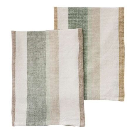 Bungalow Denmark  Kjøkkenhåndkle Nomad Fern 2 Ass, Garnfarget  Grønn  stripet Størrelse:B 50 x L 70 cm