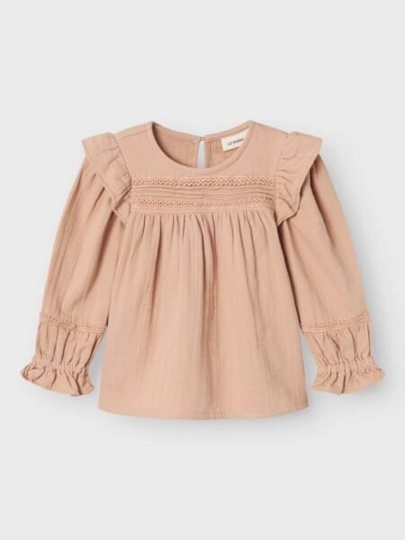 LIL ATELIER SALENE LS LOOSE SHIRT- Bluse ,Rugby Tan- Dusty Rosa