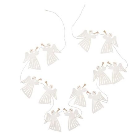 Bungalow Denmark  Håndlaget Papir Girlander- Paper Garland Angel- Engel 150 cm Off White