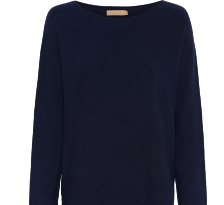 Mdc Dagmar Knit - Genser I Viskoseblanding, Navy- Mørk Blå
