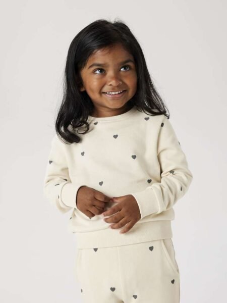 NAME IT, ALBA LS SWEAT UNB, Genser, hjerter,Summer Sand