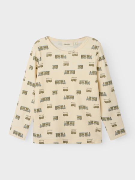 LIL ATELIER GAYO LS SLIM TOP - Genser Med Togmotiv,, Turtledove