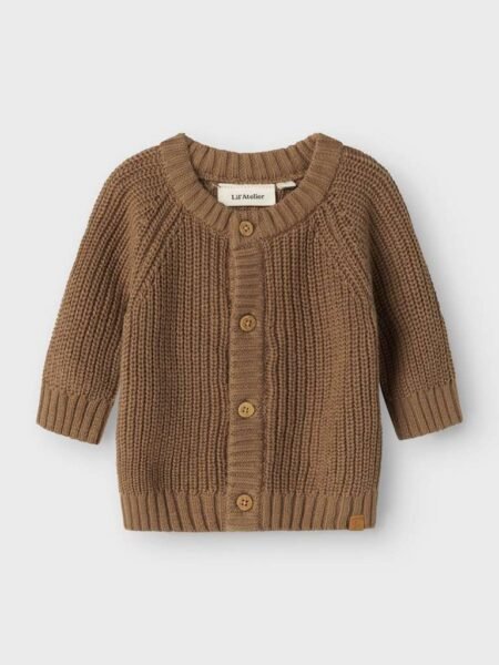 LIL’ ATELIER, EMLEN LS KNIT CARD ,Baby, Cardigan, Sepia Tint, Brun