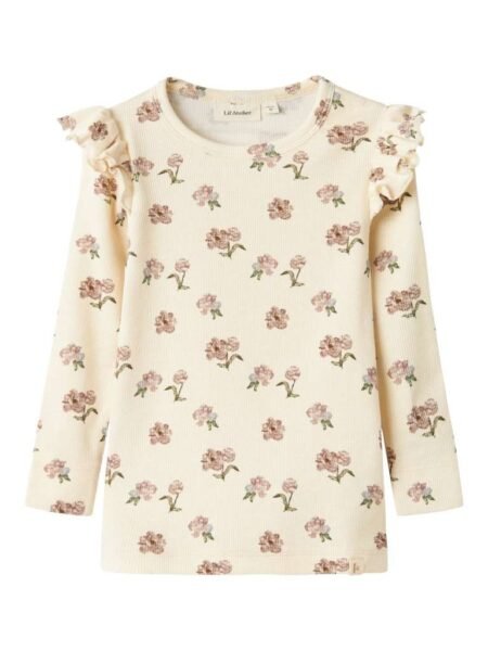 LIL ATELIER,GAVO EKO LS SLIM TOP, Turtledove PEONY