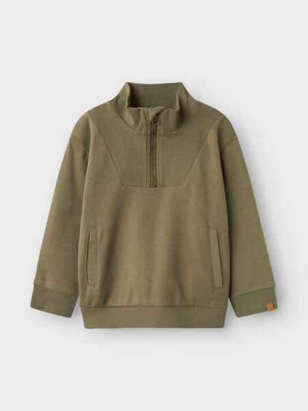 LIL ATELIER, LONDON RIO LS HALF ZIP SWEAT, Genser med zip, Kalamata