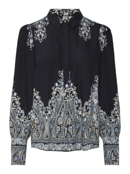 YAS BIRMA LS SHIRT S. - EX- Bluse, Black Birma Print