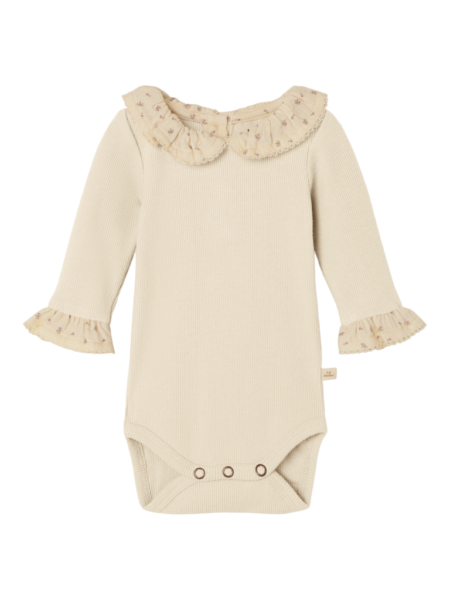 LIL ATELIER, TRINE LS SLIM BODY, Turtledove, Kragebody