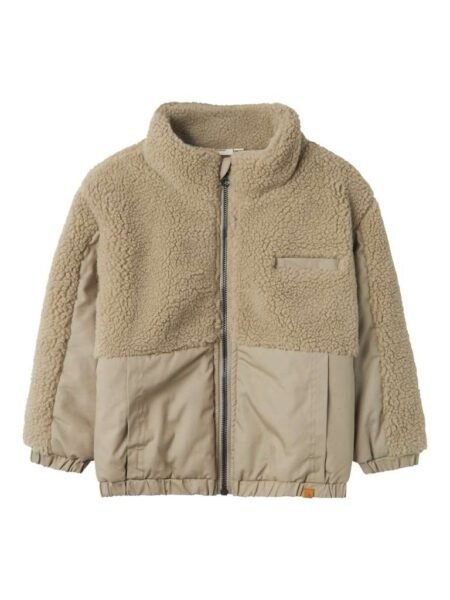 LIL ATELIER NALO LOOSE JACKET LIL, Teddyjakke ,  Laurel Oak- Beige