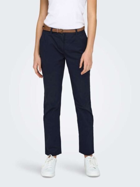 JDY CHICAGO MW BELTED CHINO PANTS PNT DIA- Chinos/ Bukse med Belte-Night Sky- Mørk Blå