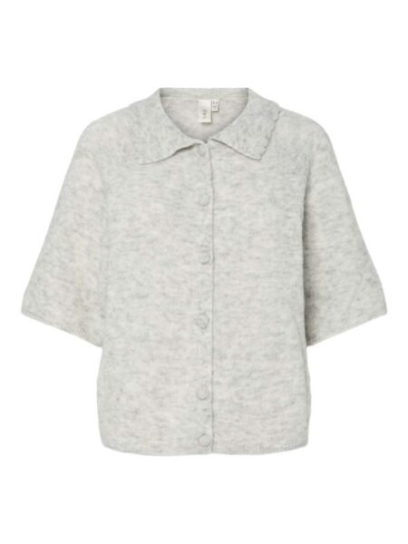 YAS DURA 2/4 KNIT CARDIGAN S,  Light Grey Melange/Lys Gråmelert