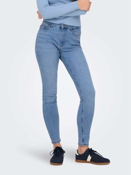 JDY MOON HW SKINNY JEANS MEDBLUEDNM NOOS, Dongeribukse Medium blå