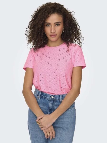 JDY CATHINKA S/S TAG TOP JRS, Sachet Pink