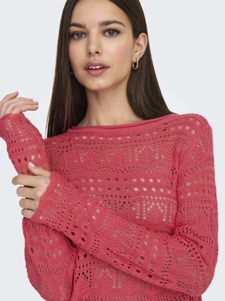 JDY SUN LAY L/S BOATNECK PULLOV. KNT NOOS- Strikket Genser, Rose of Sharon