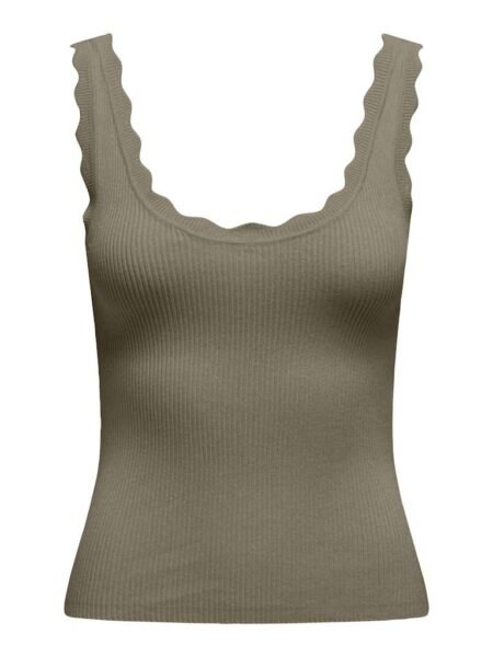 JDY NANNA S/L SCALLOP EDGE TOP KNT NOOS- Singlet,  Mermaid