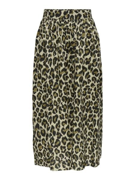 JDY LEONORA HW SKIRT, Skjørt, Wood Ash NATURAL LEO, Leopard