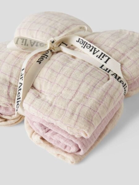 LIL ATELIER FERGIE 3PACK NAPPIES LIL- 3 Pakning Kluter I Bomullsmusselin, PEACH WHIP