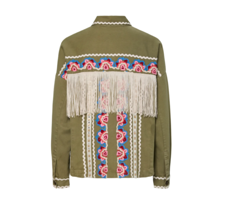 YAS MIRRA EMBROIDERED JACKET S. - FEST- Skjortejakke, Capulet Olive