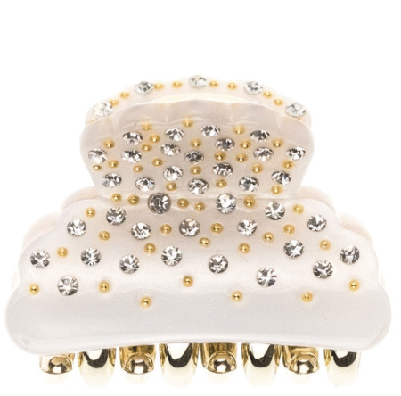 Dark Department Small Crystal Hair Claw W. Swarovski Crystals, Hårklype, Sand