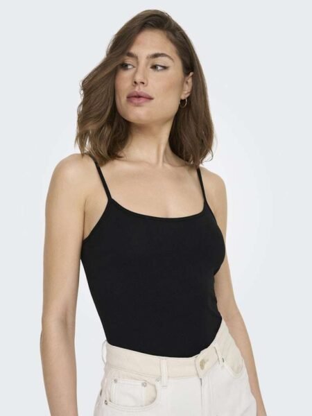 JDY AVA SINGLET JRS NOOS, TOPP, Black/Svart